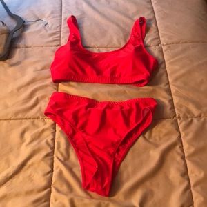 Red Amazon basic bathing suit